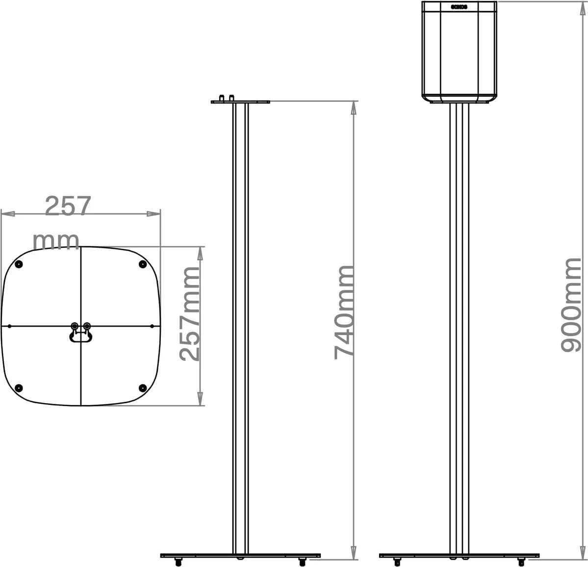 Mountson MS12 Noir Pieds pour enceintes