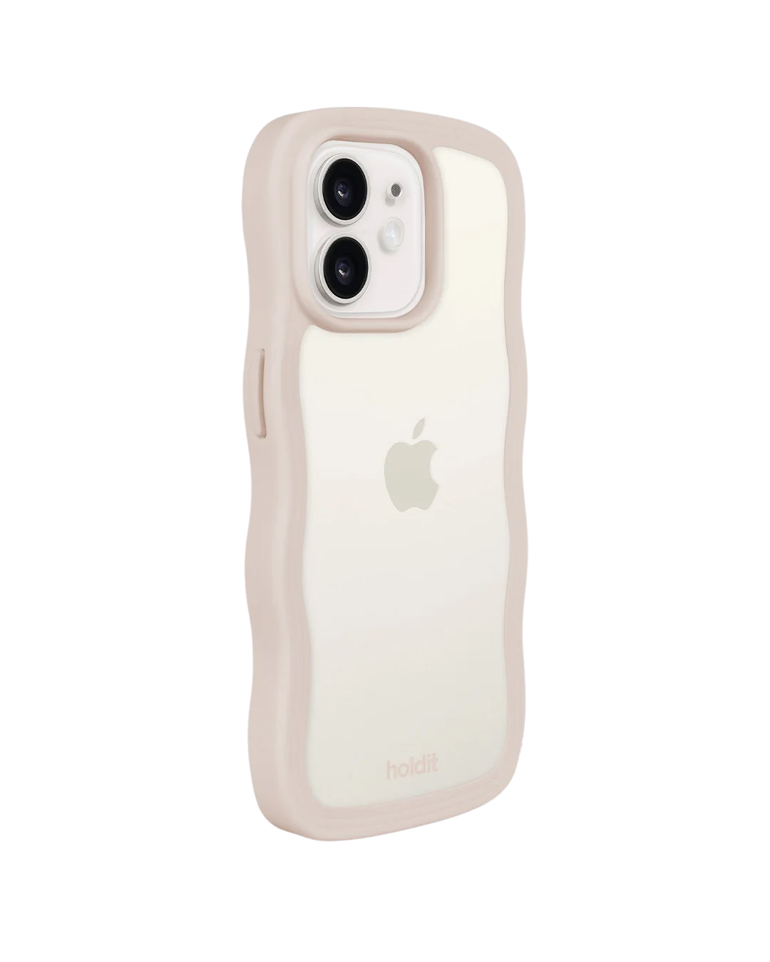 Holdit  Wavy iPhone cover - Light Beige/Transparent