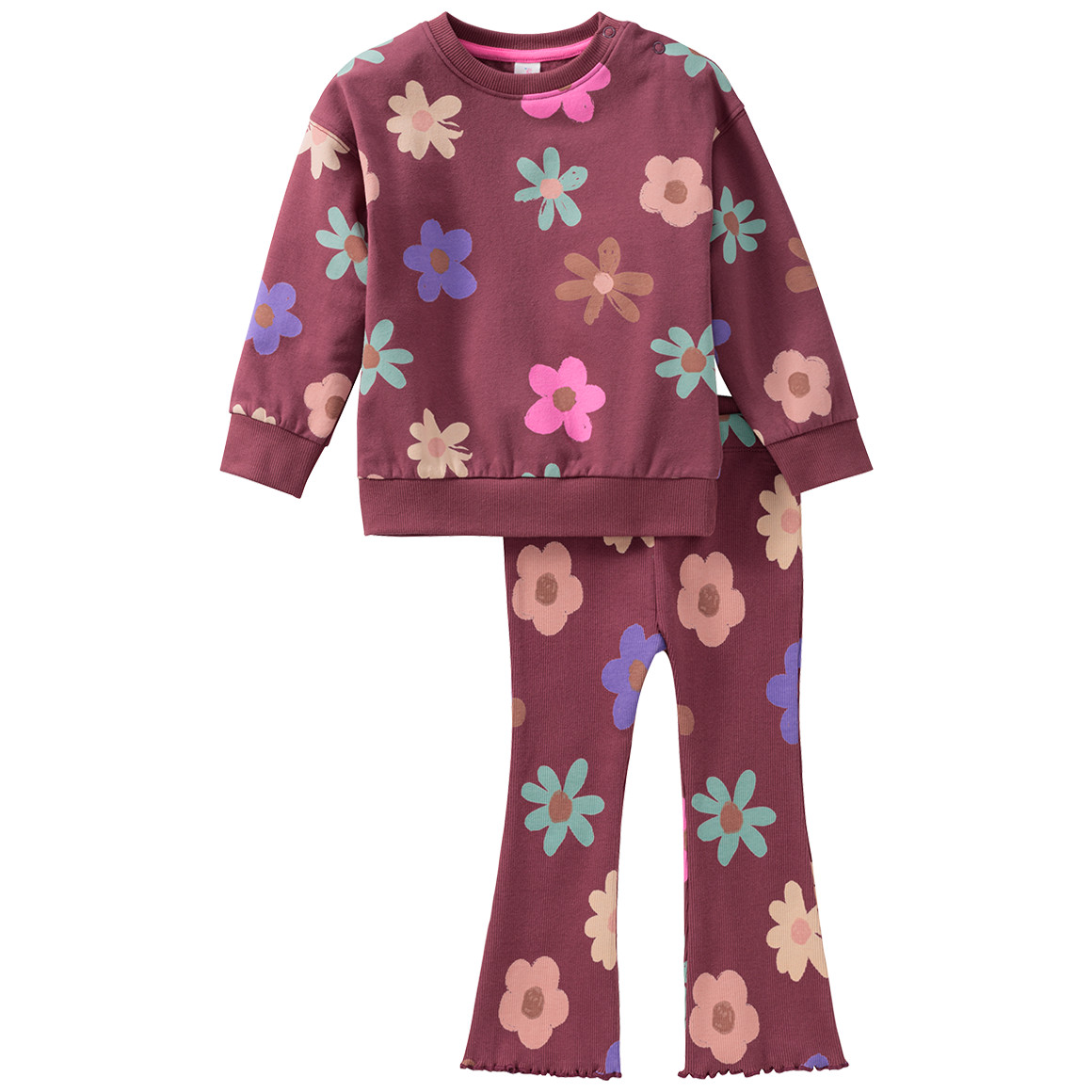 Topomini Baby Sweatshirt und Leggings im Set dunkellila