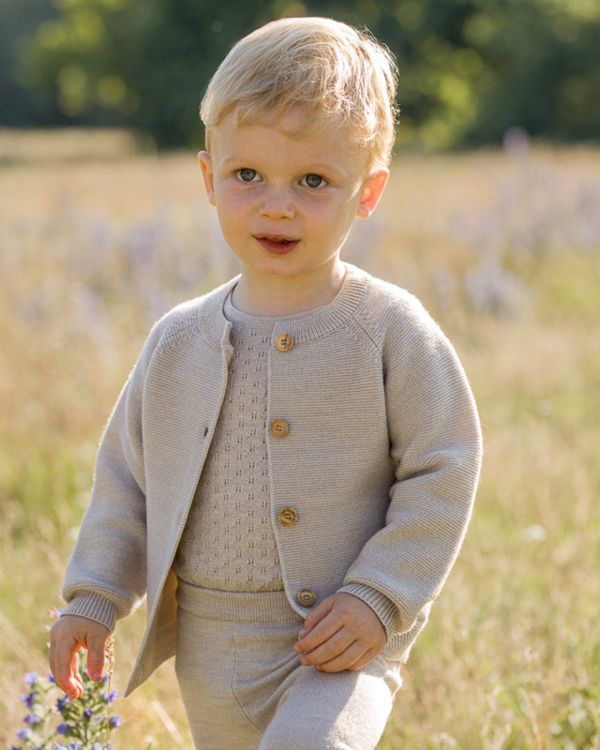 Romper Baby – Tynn ullkvalitet, 100% Merino – Pointelle | Alex