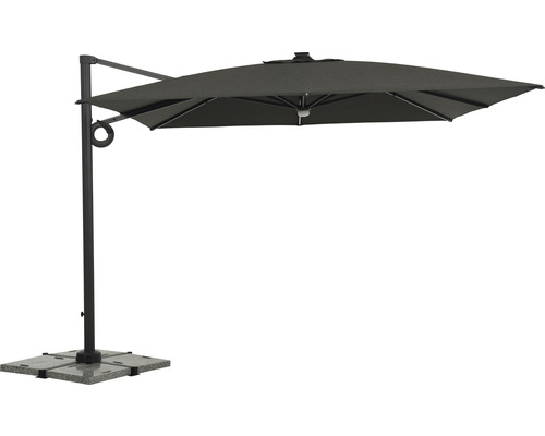 Soluna Jupiter 300 x 300 cm aluminium parasol inclusief LED-verlichting en zonnepaneel