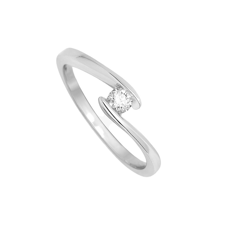 Bague Femme - Or 18 Carats - Diamant 0,14 Carats