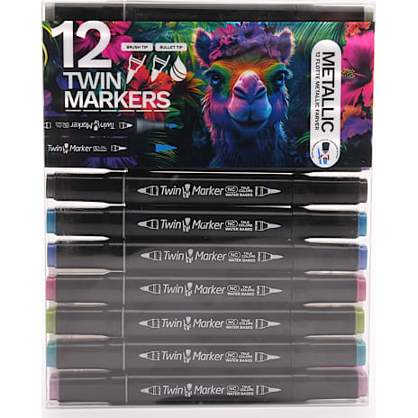 Danpen twin marker 12-pak - metallic