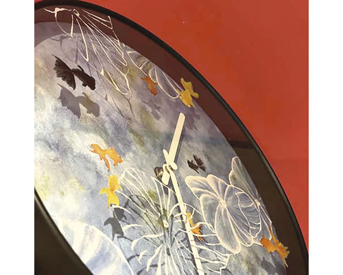 Wandklok, pond, kunststof, blauw, Ø 30 cm