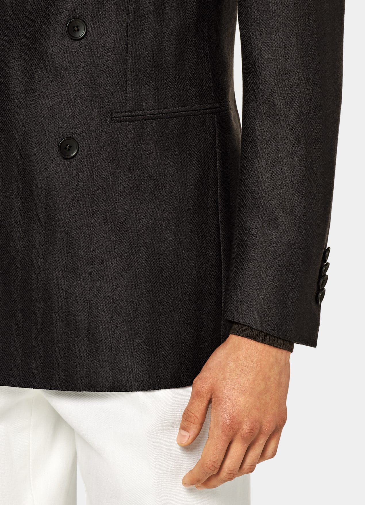 Blazer Havana coupe Tailored marron foncé à chevrons
