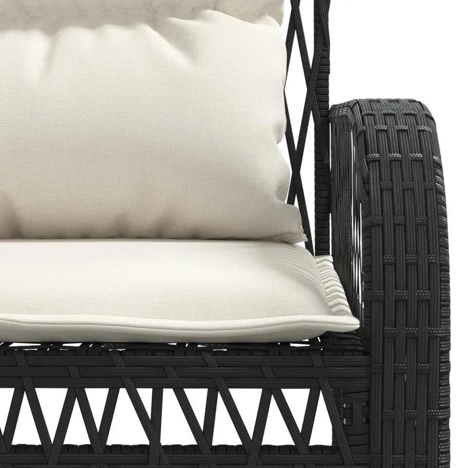 vidaXL - Loungeset - Zwart - Poly rattan