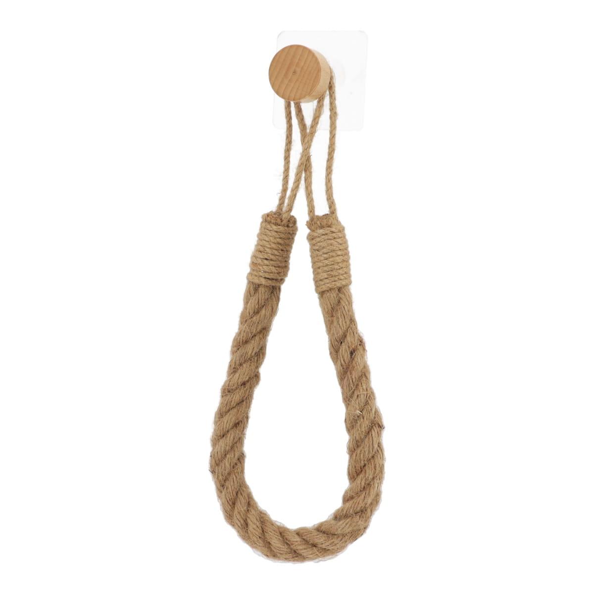 DEROULEUR PAPIER WC OU PORTE SERVIETTES CORDE BAMBOU