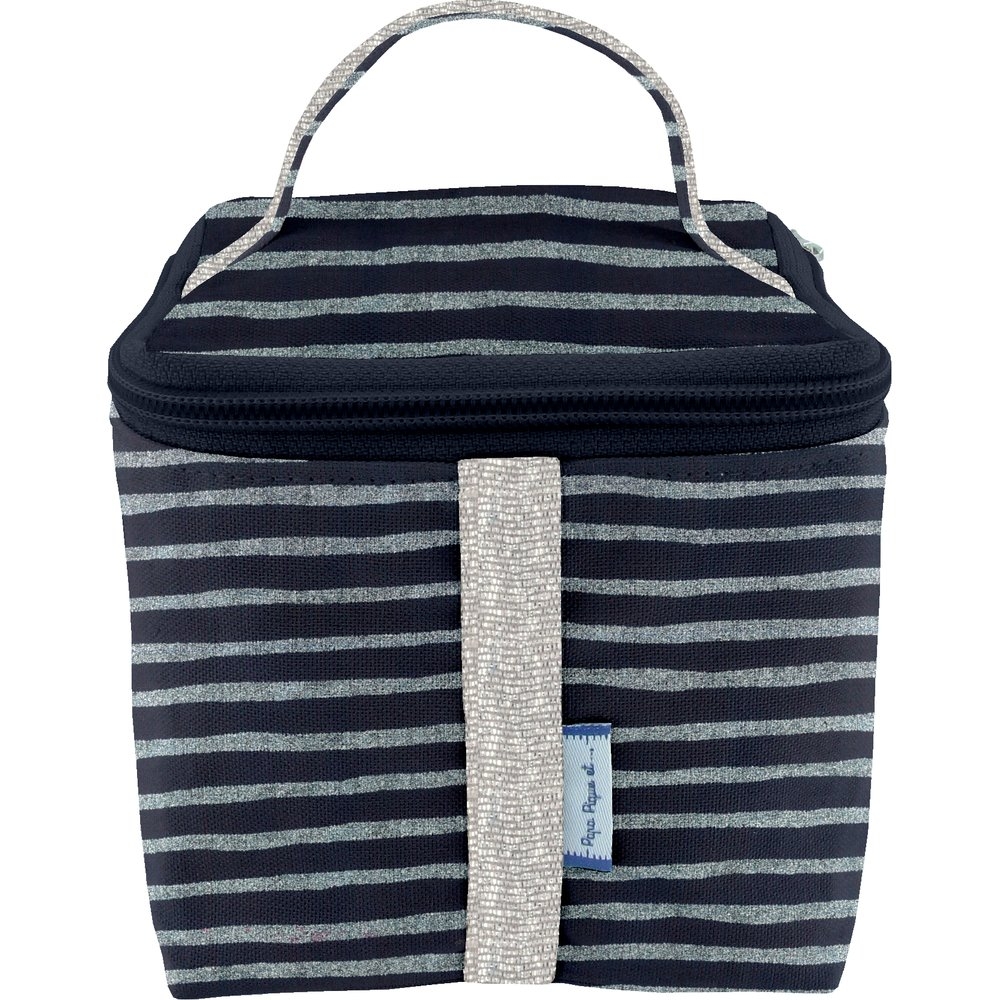 Petit Vanity Rayé Argent Marine