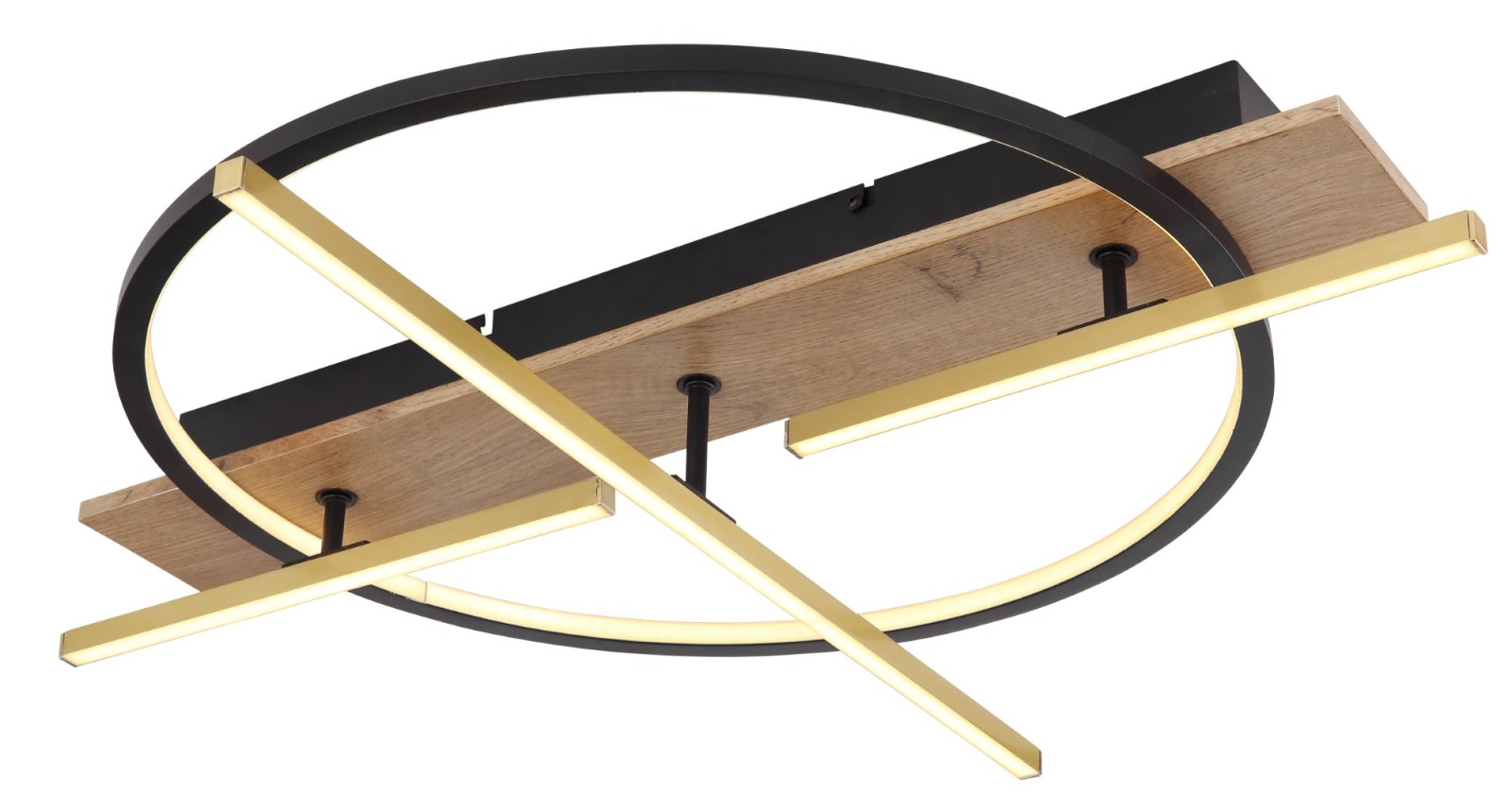 LED-Deckenleuchte - messing-schwarz - 70 cm breit
