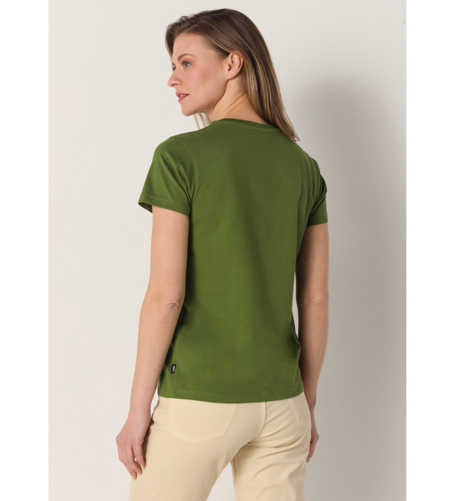 Camiseta Lois Green de manga curta com babados