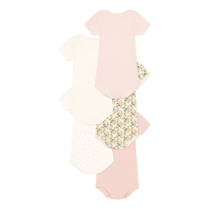 Petit Bateau Lot 5 Bodies Minibloom | Rose