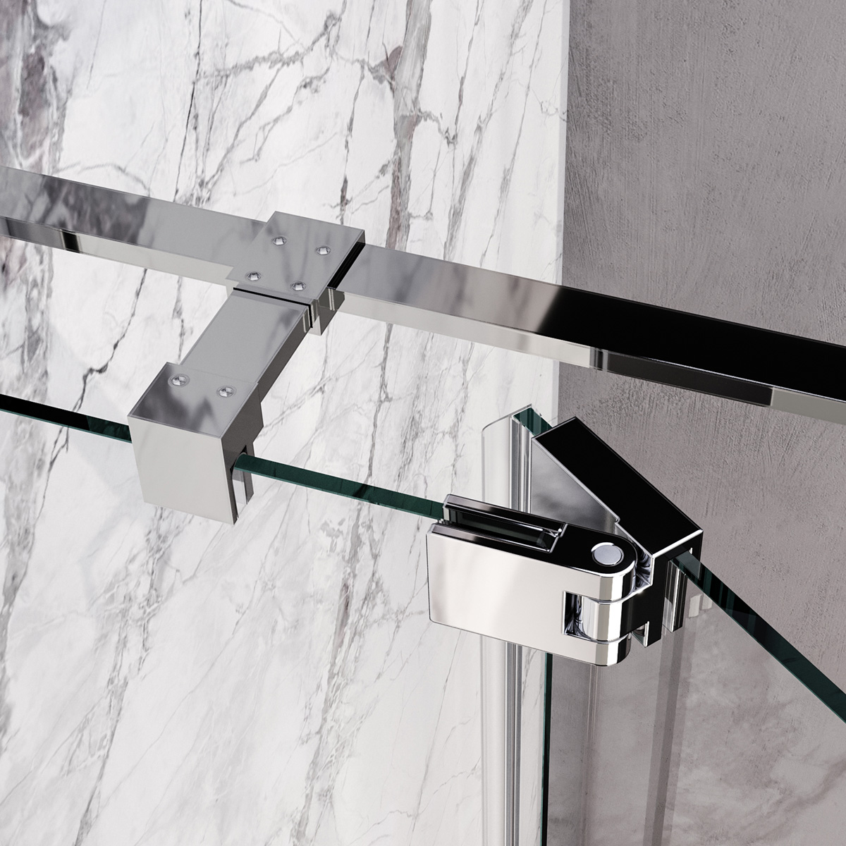 Brauer Stellar nisdeur met vaste wand 128.5-140cm chroom