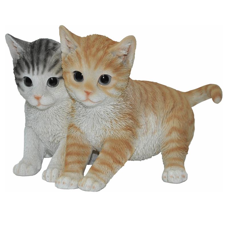 Dazikemo Gartenfigur Deko Figur Katzenpaar junge Katzen