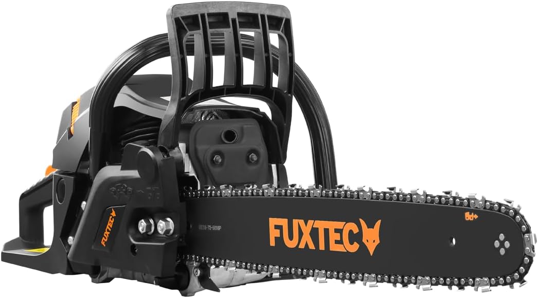 FUXTEC Benzin Kettensäge FX-KS255 – Motorsäge 2,3kw 54ccm Hubraum & EASY-Start – Schwertlänge 52cm inkl. Schwertschutz & Tragetasche