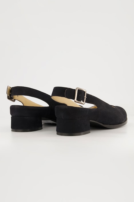 Pumps, Veloursleder, verstellbare Ferse, Weite H