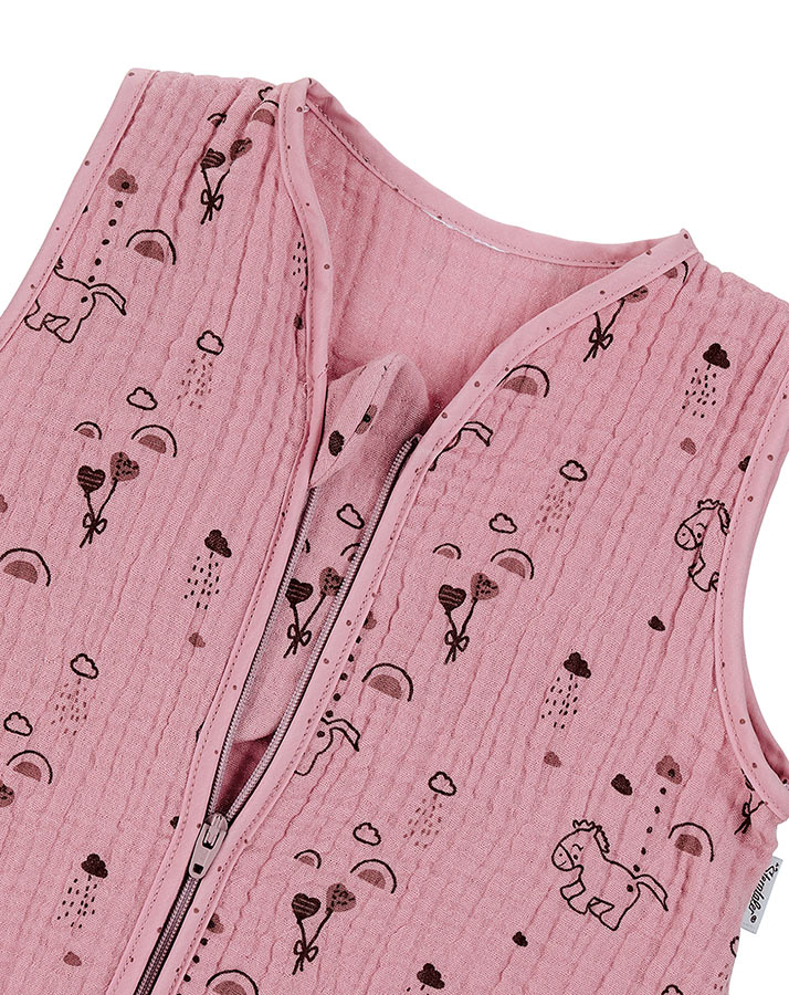 Sommer-Schlafsack MUSSELIN – PFERD PAULINE in lila