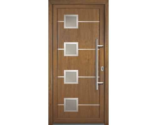 Signum Model 1 RC2 voordeur, wit/gouden eiken kunststof, 1080 x 2080 mm, DIN rechts