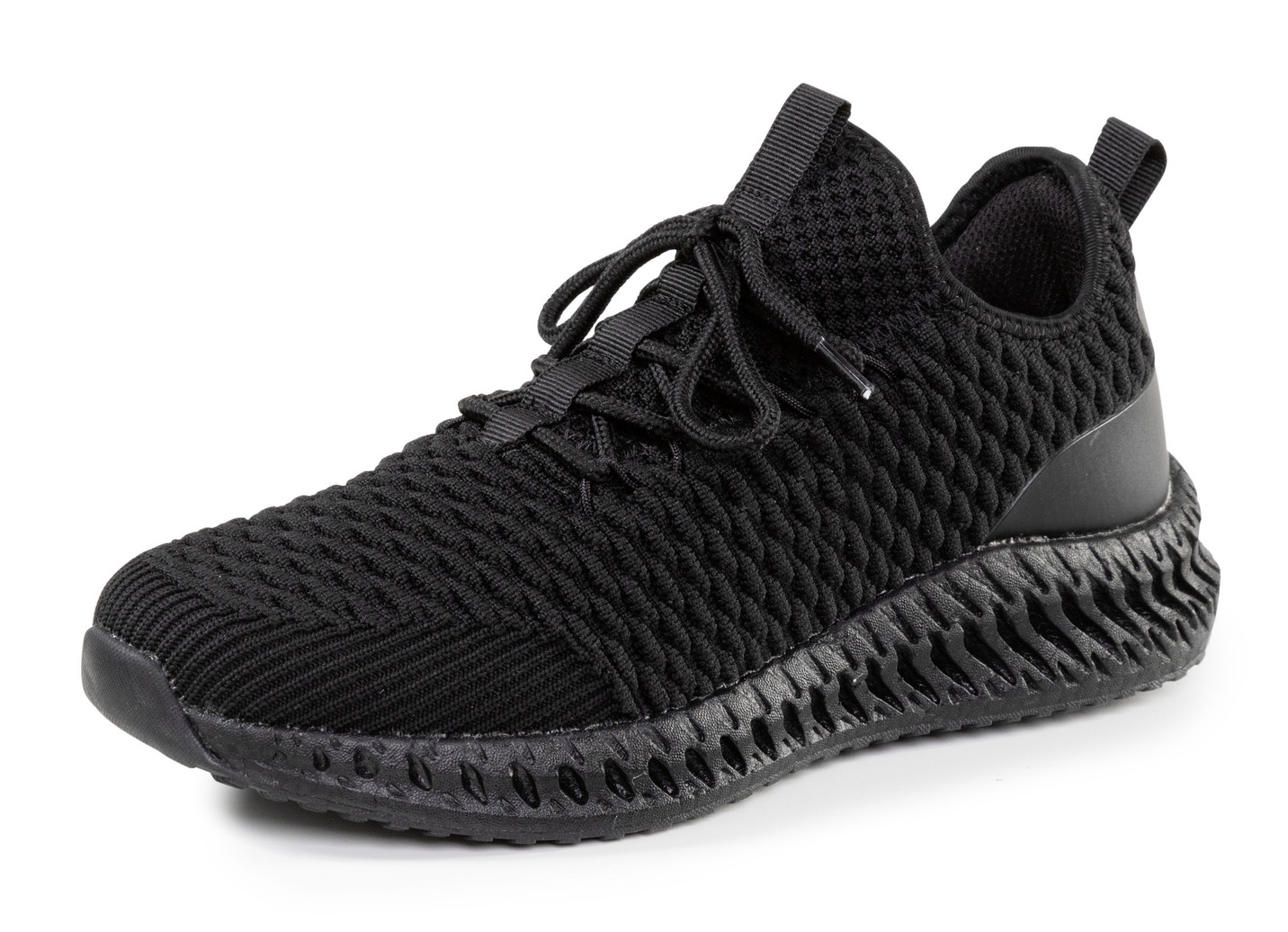 Schnür-Sneaker aus strukturiertem Textilmaterial