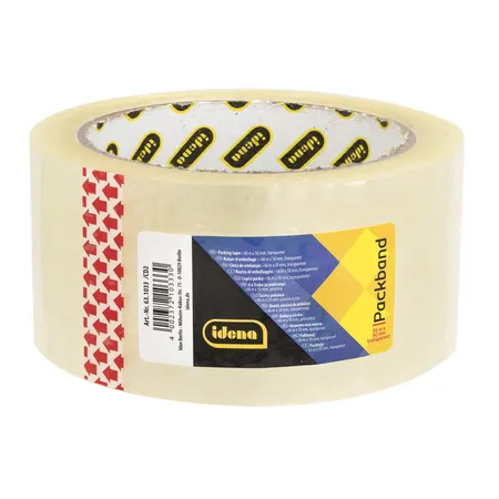 Idena Packband 50mmx66m transparent, geräuscharm, 1 Stück