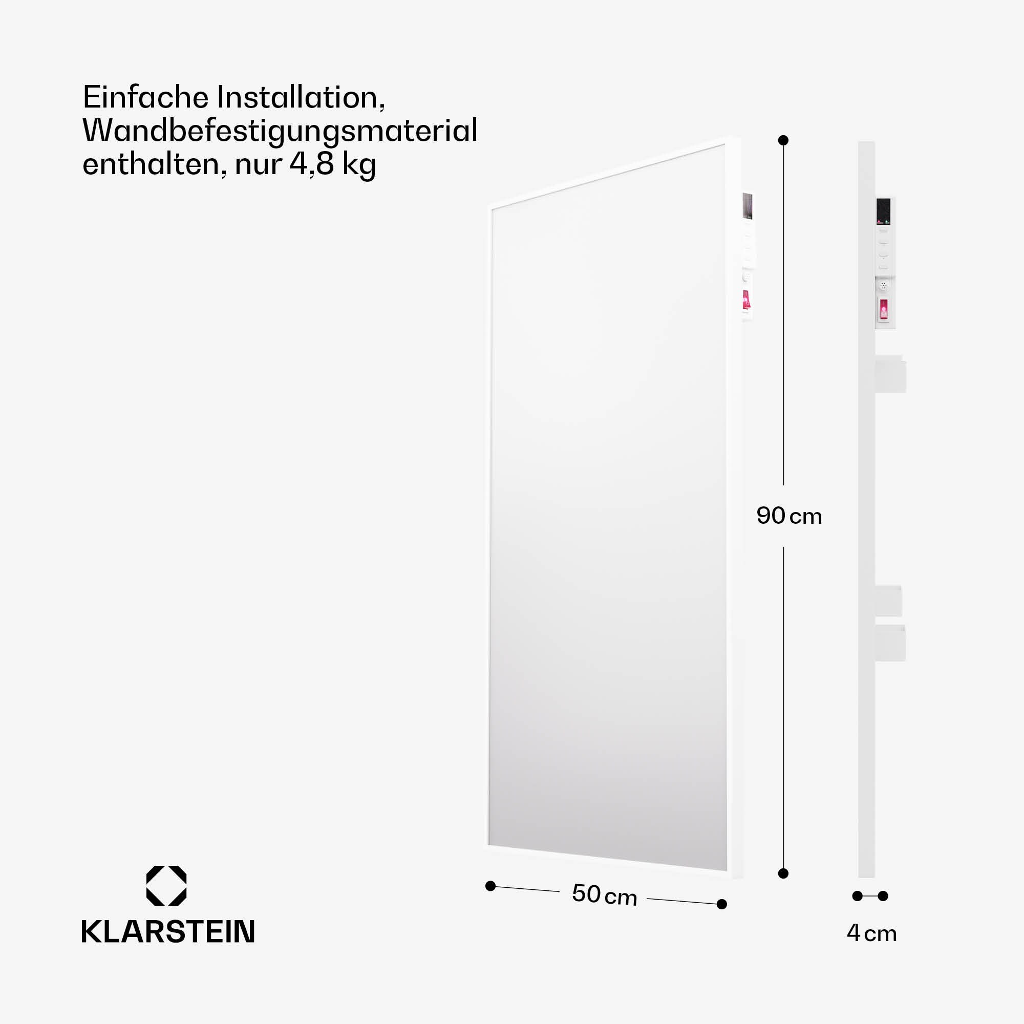 Wonderwall Air Smart 480 Infrarotheizung 50x90cm App 480W Weiß 480 Watt