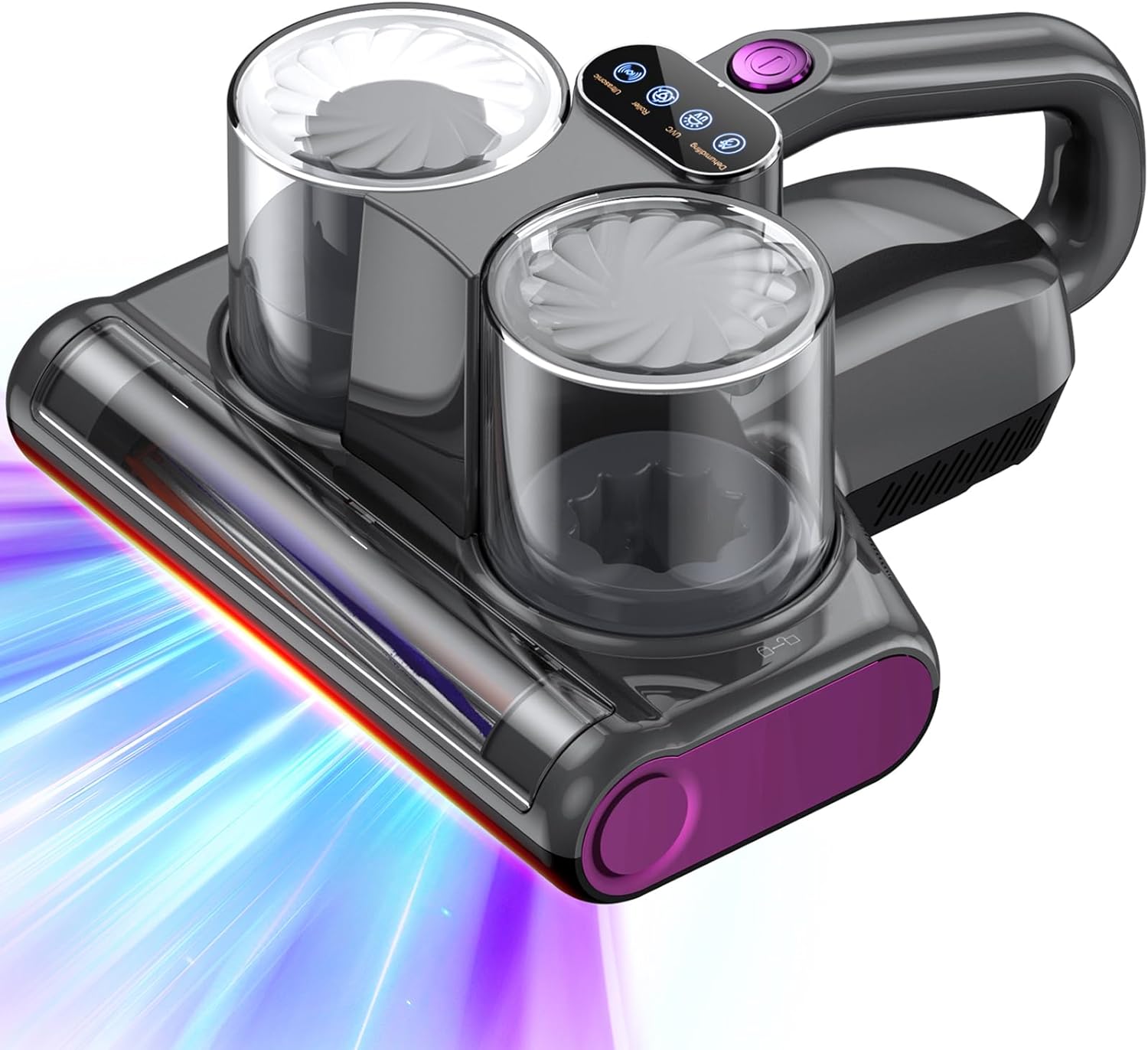 Milbensauger für Matratzen Milbenstaubsauger mit 253,7nm UV-Licht 16Kpa Bett-Staubsauger Bürstenwalzenklopfen HEPA Filter Ultraschall Heißer Wind Funktion Verbreiterte Saugöffnung