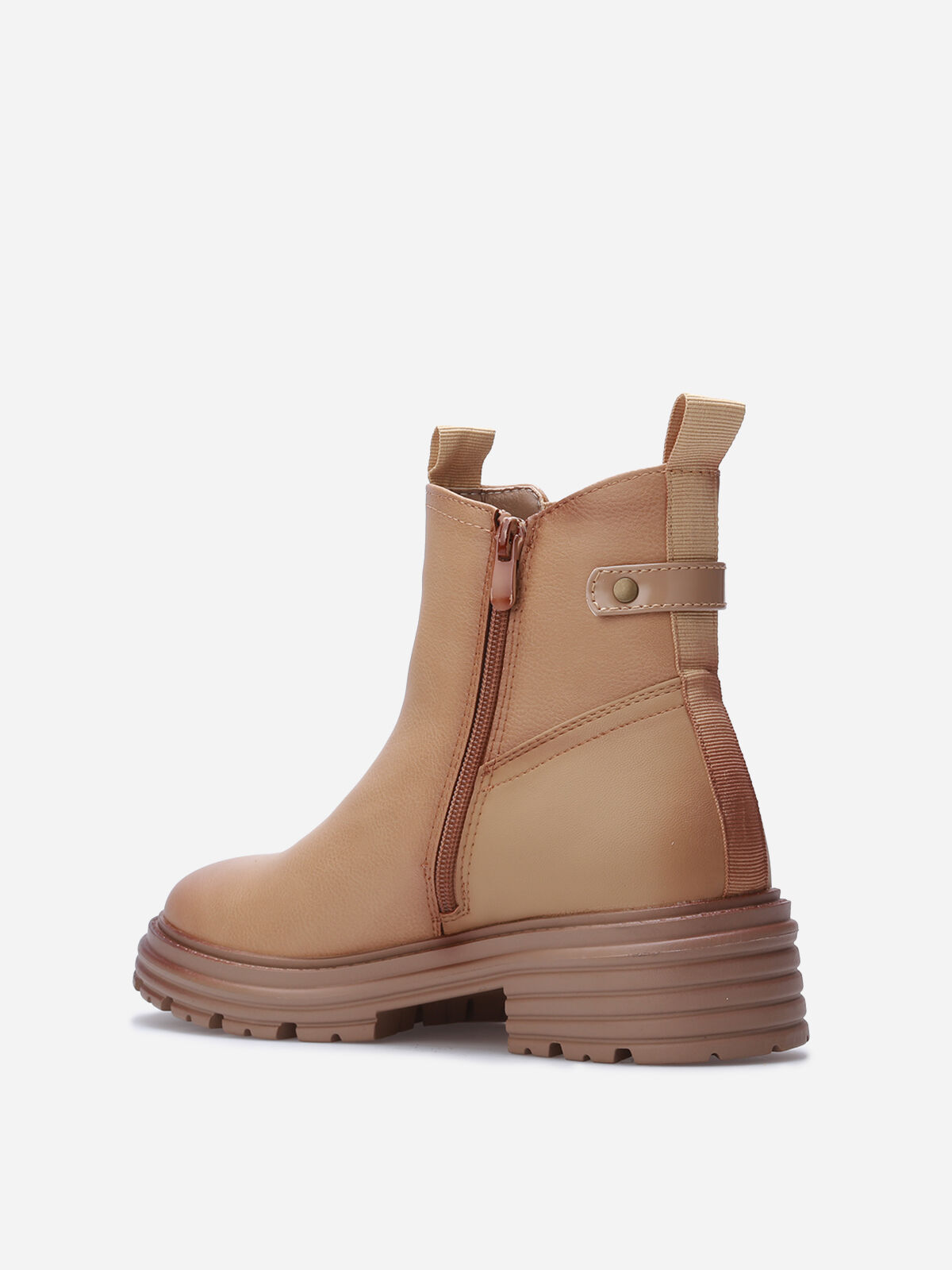 Chelsea multi-matières crantées- Taupe