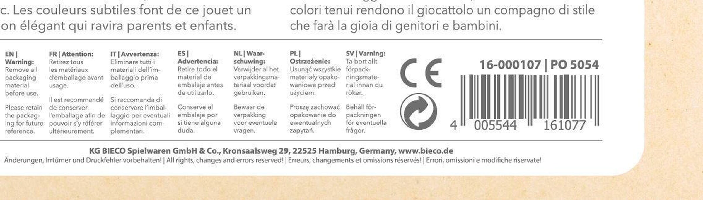 Bieco Kinderwagenkette Plüsch Igel - ab Geburt Beige