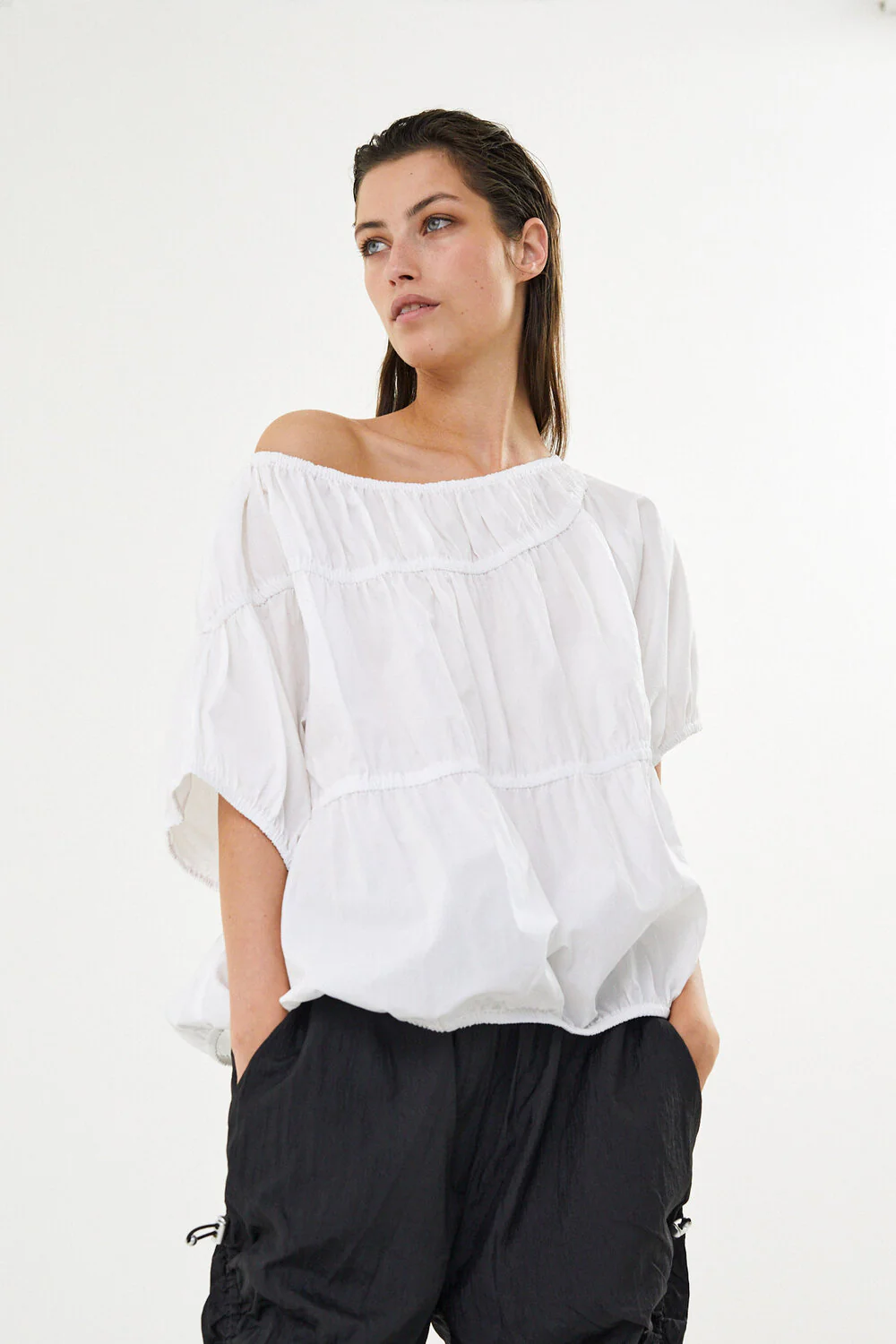 Rabens Saloner  Lotte poplin top - hvid