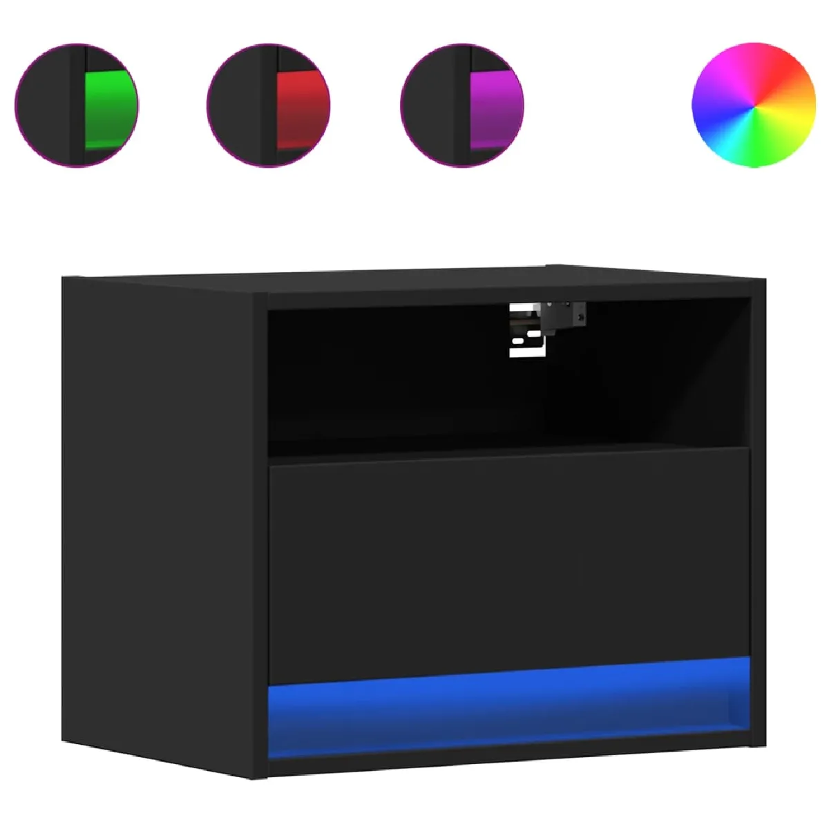 vidaXL Tables de chevet murales LED Noir