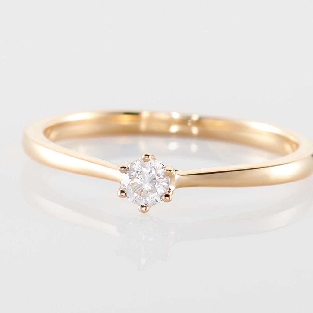 Bague Solitaire Athena Or Jaune Diamant