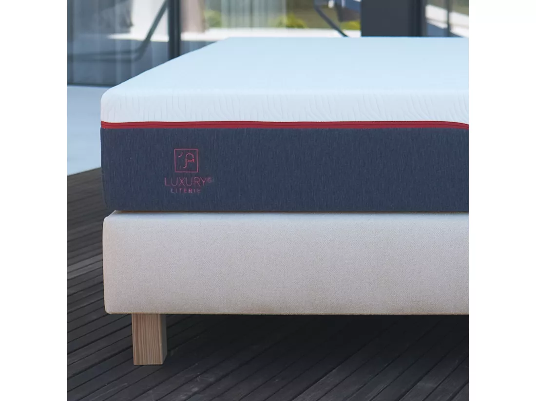Sommier tapissier 140x190, beige, Gamme Prestige Hôtel, bois massif + pieds offerts