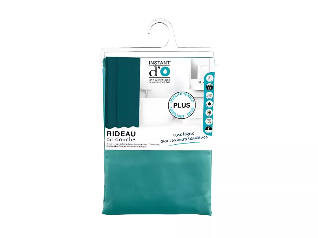 Rideau de Douche Polyester 180x200cm Émeraude