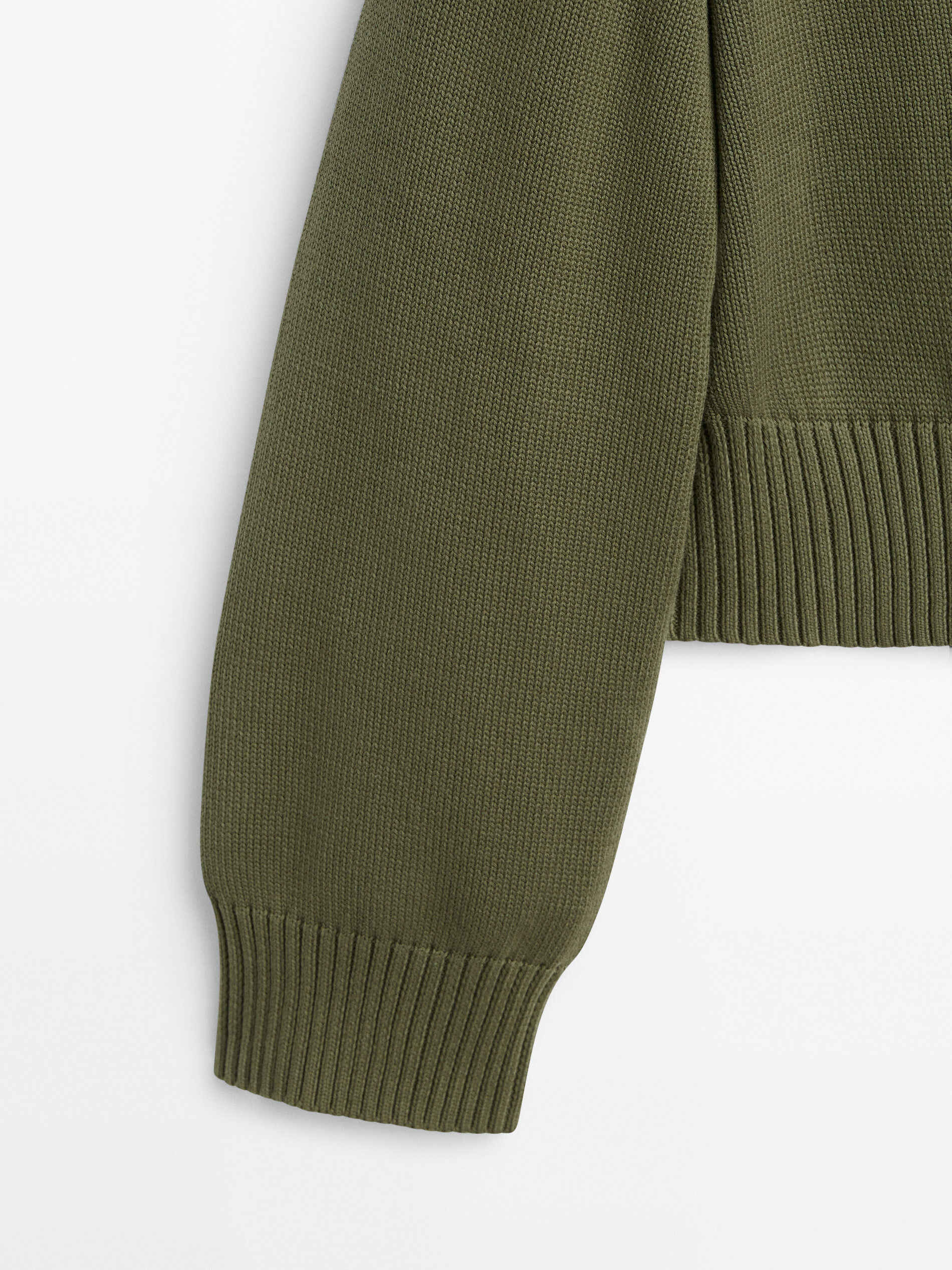 Cardigan de tricô com botões e gola - KAKI