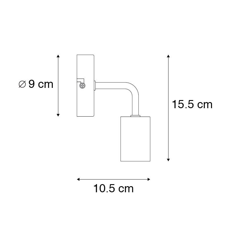 Moderne wandlamp zwart 15,5 cm - Facile