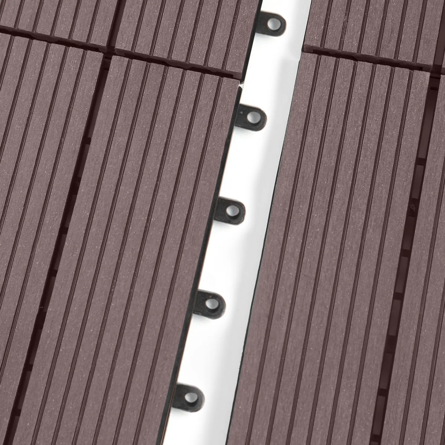 Lot de 5 dalles de terrasse WODHY clipsables bois composite taupe 30 x 30 cm