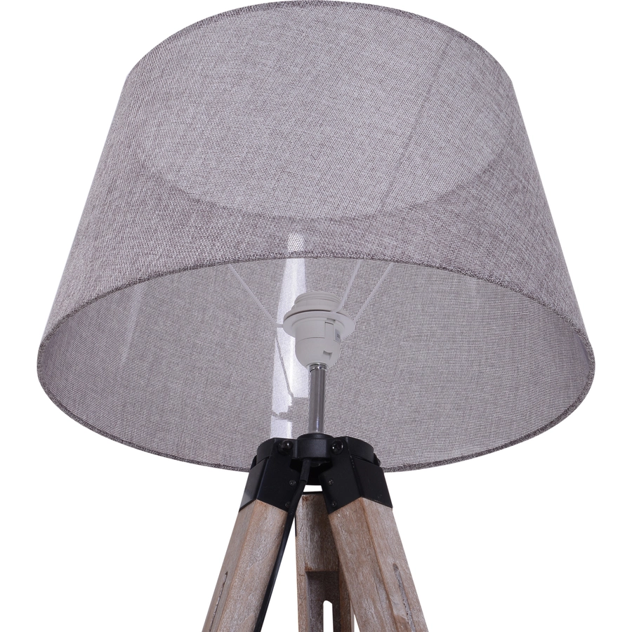 HOMCOM Tripod-Stehleuchte natur, grau