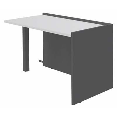 Banque d'accueil Retour direct bas OLA - L82,5 x H75,5 x P62,5 cm - structure carbone, plateau blanc perle