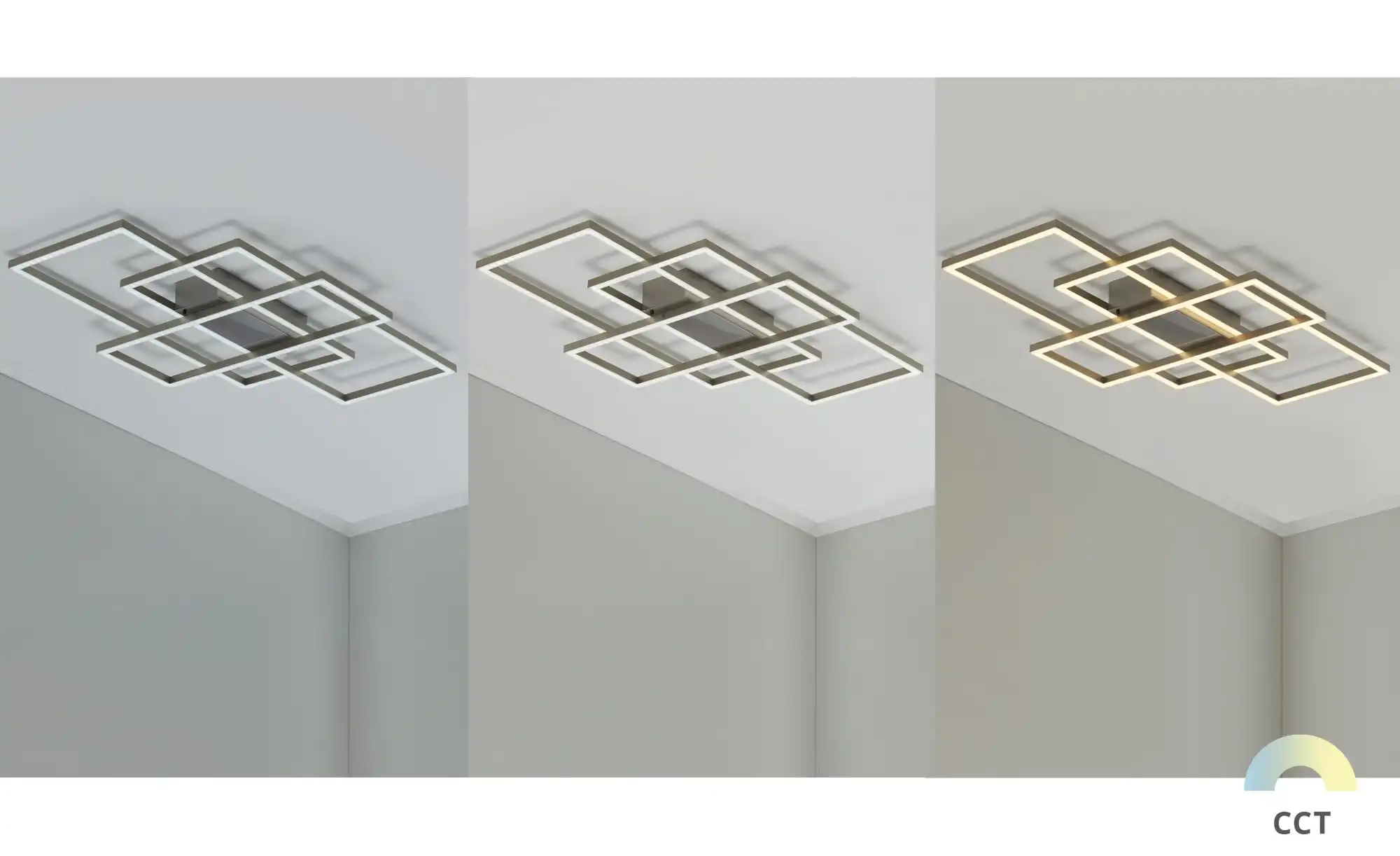KHG LED-Deckenleuchte, 3-flammig, Aluminium gebürstet