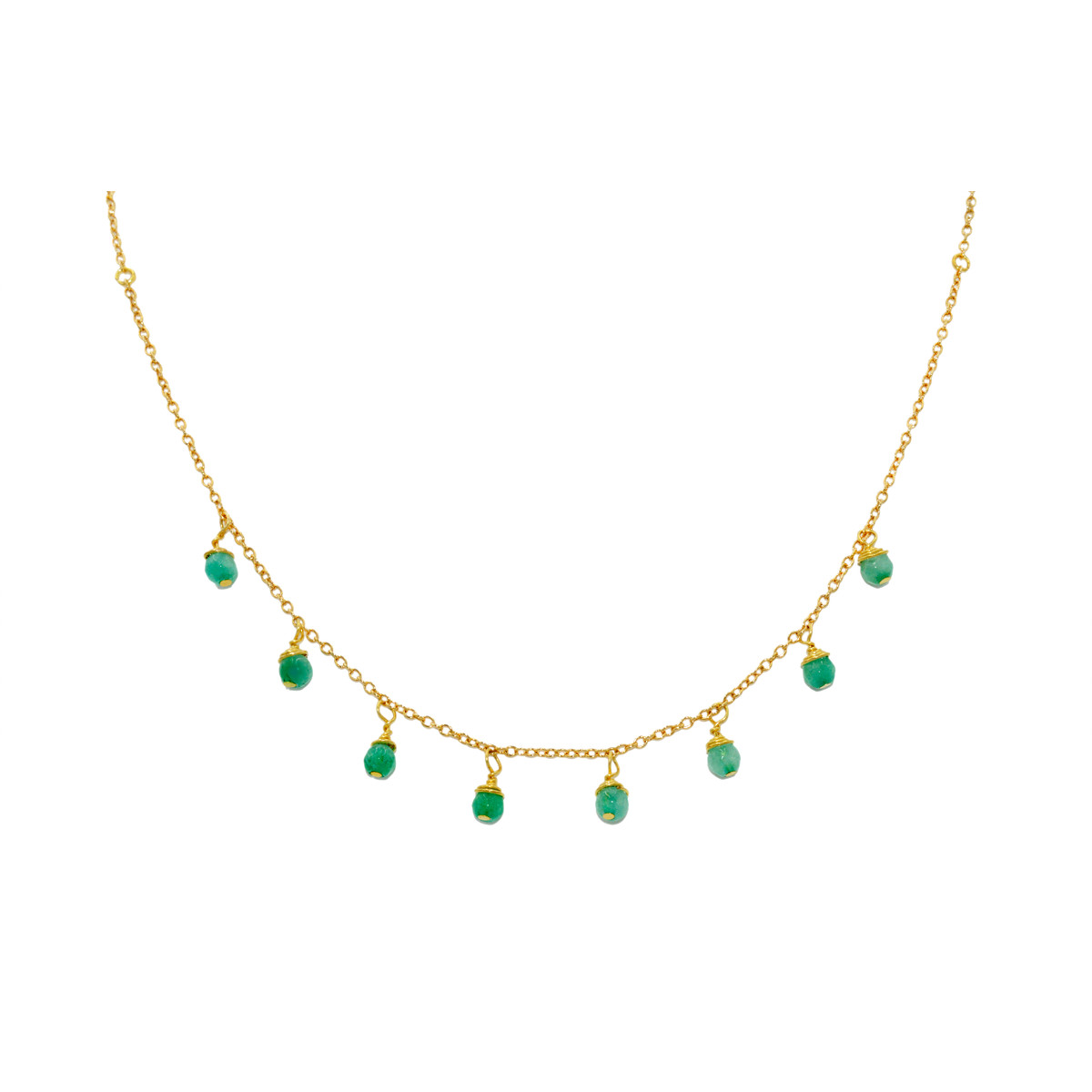 Collier breloque  de jade d'onyx- doré à l'or fin