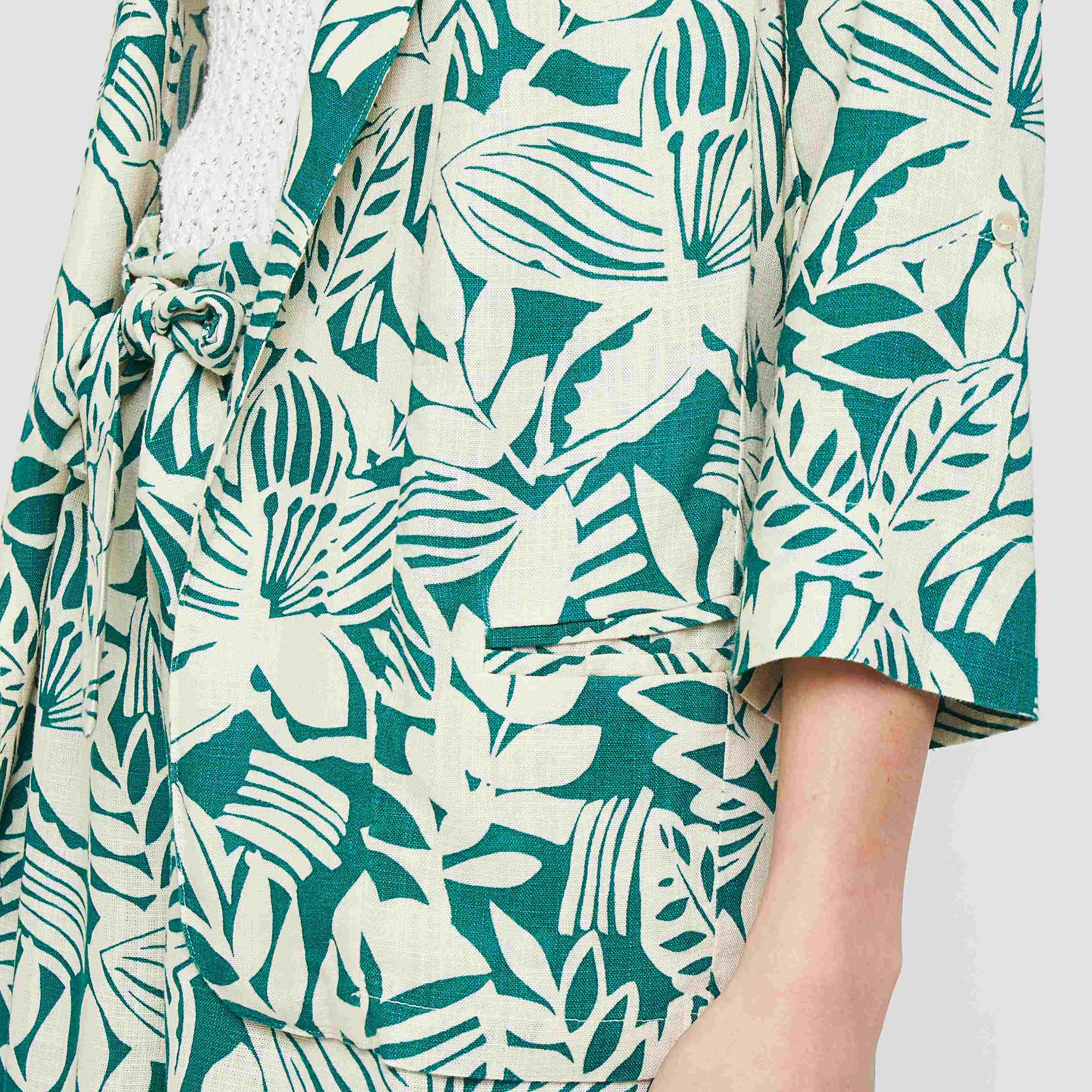 Veste fluide imprimée femme - VERT