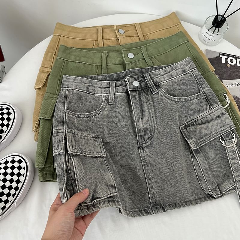 Babique - Lage denim minirok