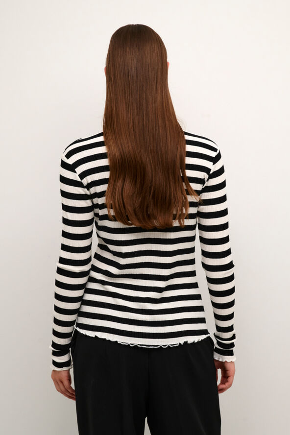 Karen by Simonsen CandaceKB Big Stripe LS Egret/meteorite stripe