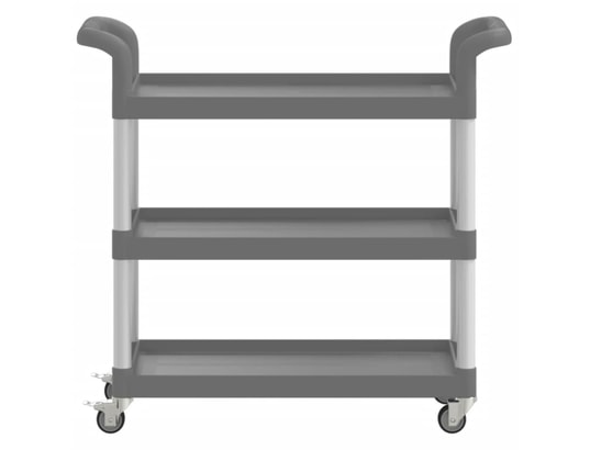 VIDAXL - Chariot à 3 niveaux gris 77x34x72 cm aluminium