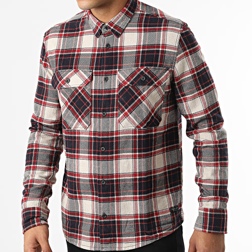 Surchemise A Carreaux Valentin Bordeaux Beige Bleu Marine