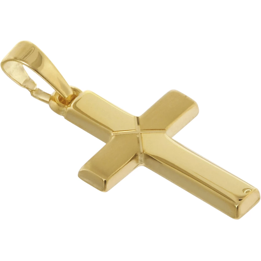 trendor Kreuz-Anhänger für Kinder Gold 333 mit goldplattierte Halskette gold