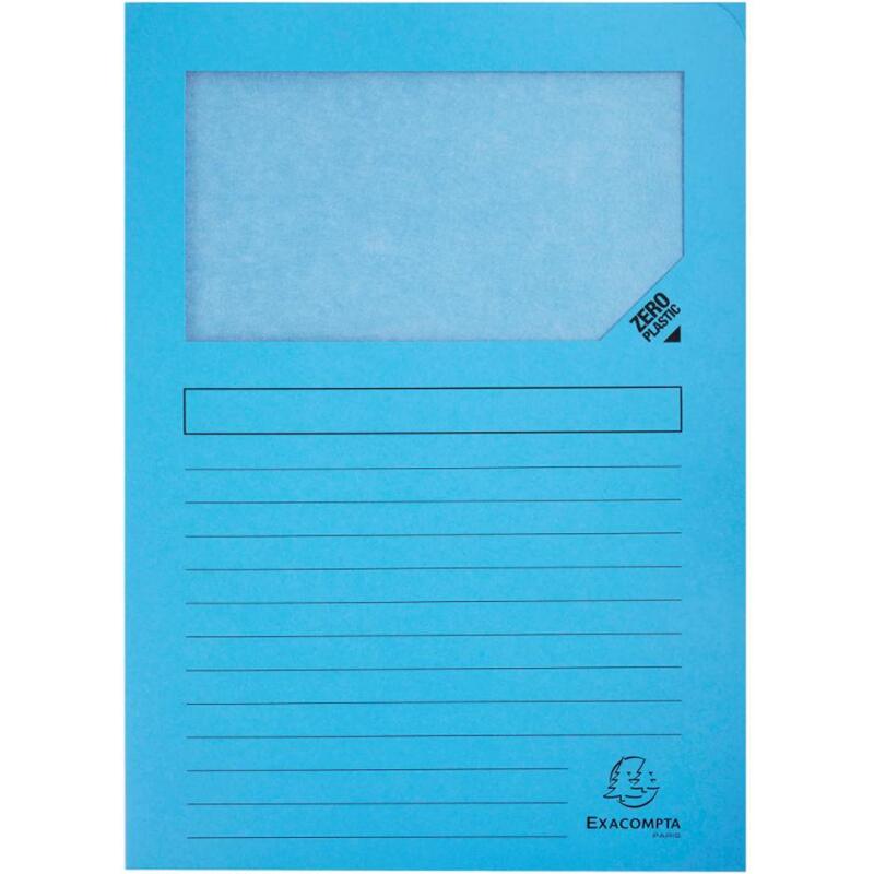 Paquet de 25 chemises à fenêtre Forever 130g/m2 - coloris pastel assortis - 22x31cm - Couleurs assorties