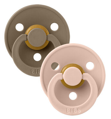 BIBS Smokk Colour 2-pack Lateks Størrelse 2, Dark Oak/Blush