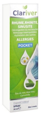 Rhume, Rhinite, Sinusite, Allergies Spray Nasal Pocket 30 ml