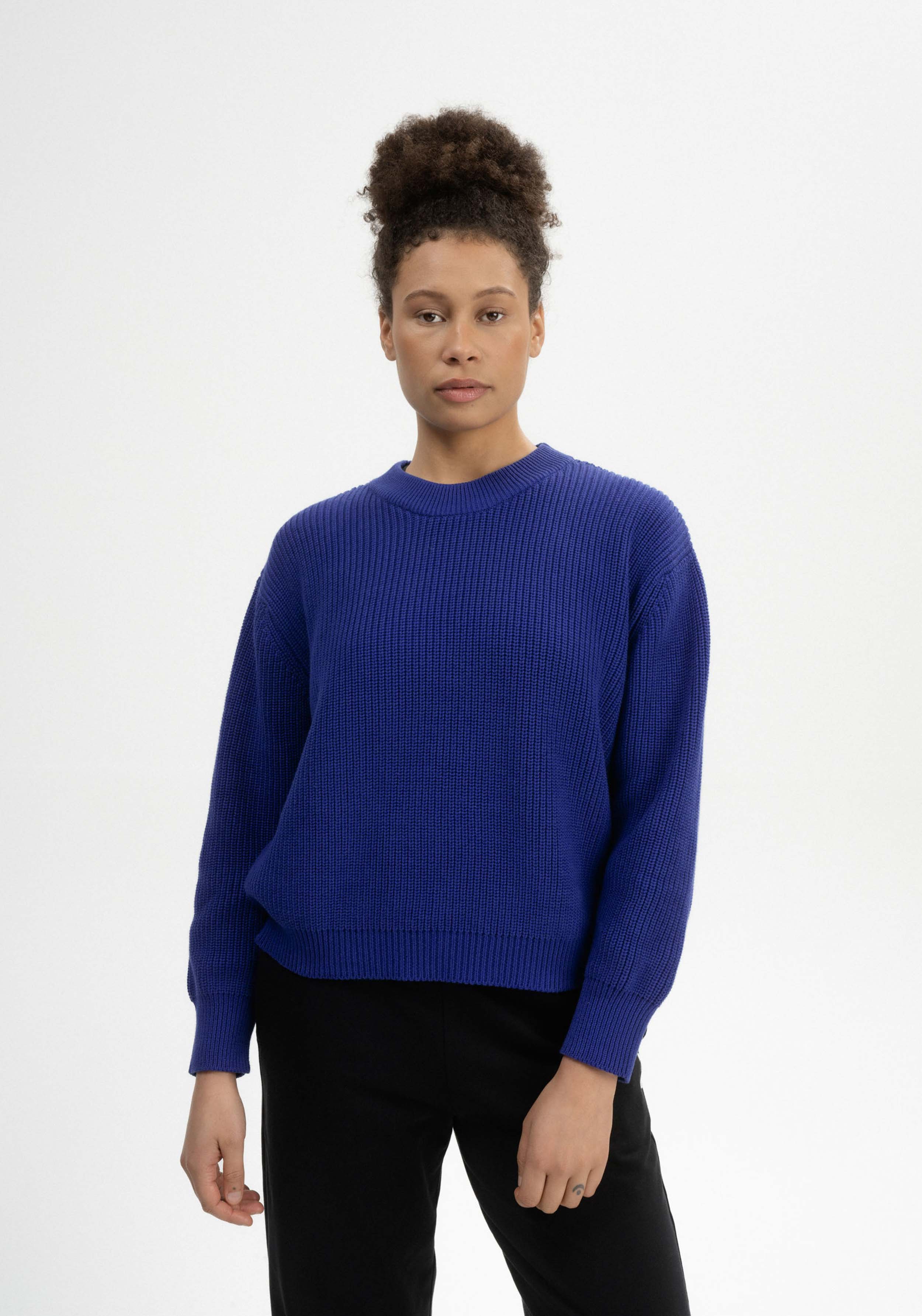 Mela Strickpullover Rib Knit Adah Bold Blue