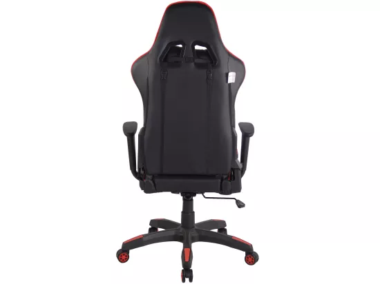 Chaise de bureau - Similicuir & Plastique - Noir / Rouge - Miracle V2